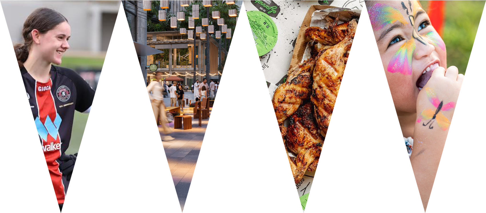 FC player, retail space, food and child eating food.